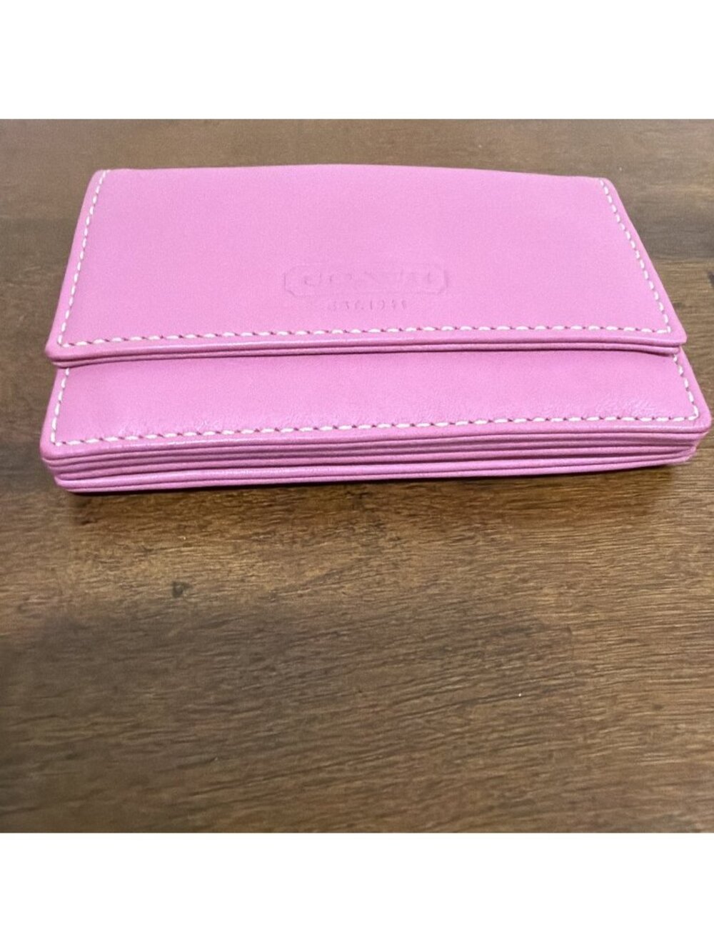 Coach Y2K Embossed 1941 Accordion Multi Card Case Pink Leather Wallet 8889 EUC